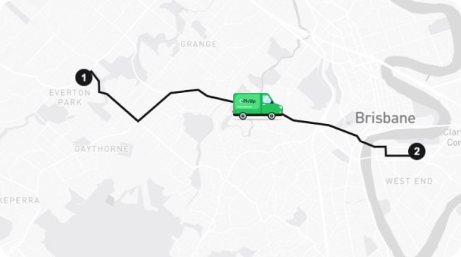 Real-time tracking interface showing mover location